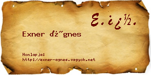 Exner Ágnes névjegykártya